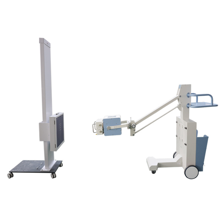 移动X光机与胸片架搭配使用