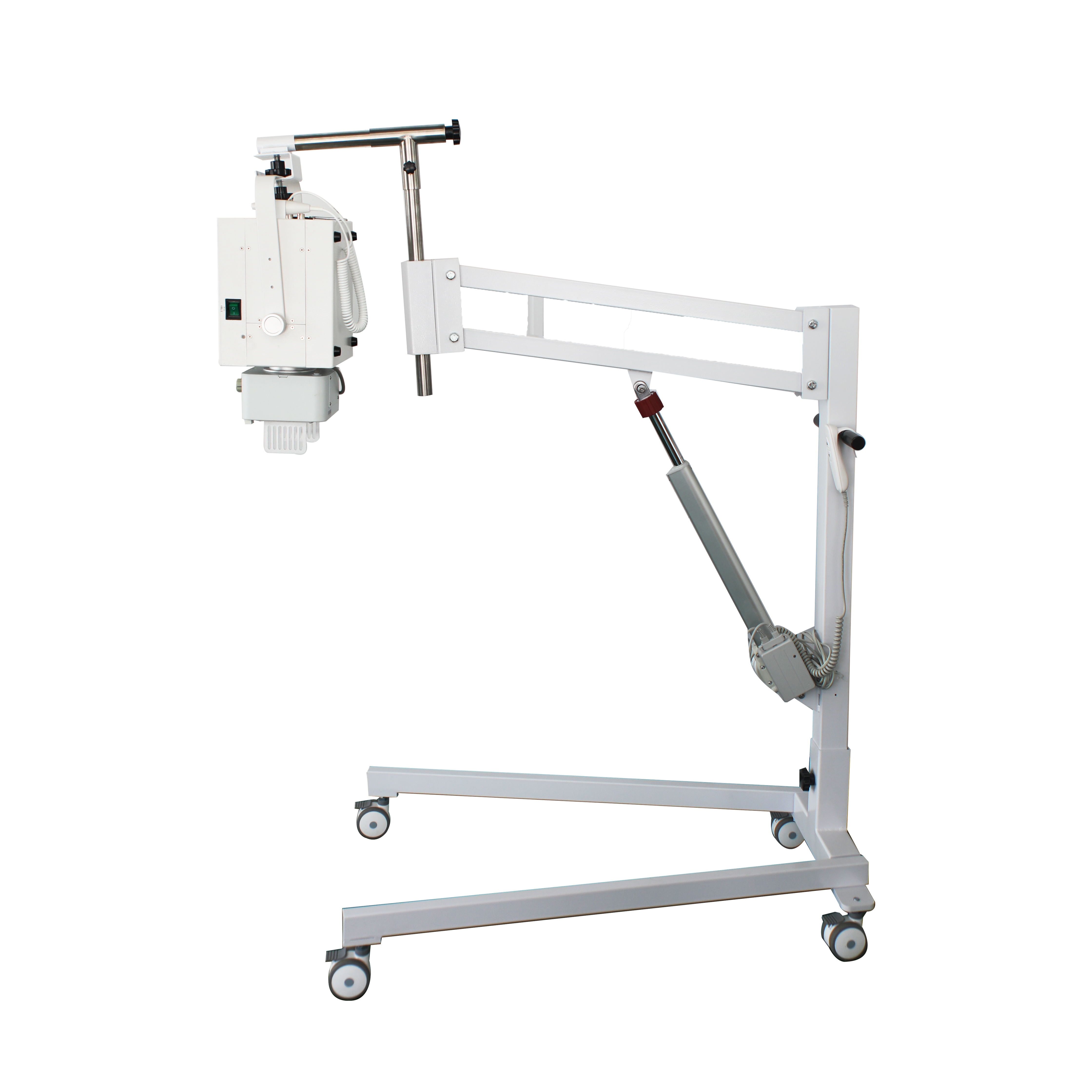 蓝白机架搭配便携式X光机